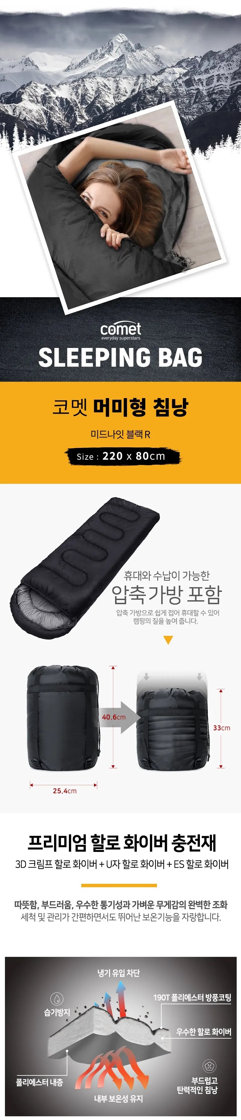 Camping Sleeping Bag Lightweight 4 Season