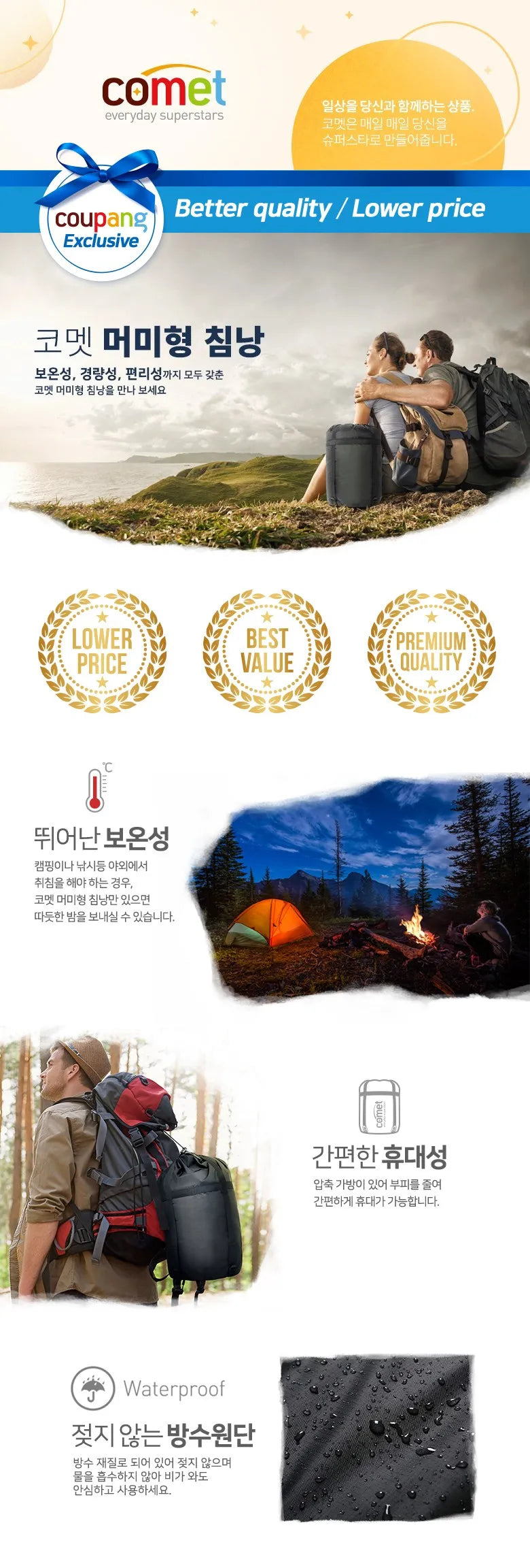 Camping Sleeping Bag Lightweight 4 Season