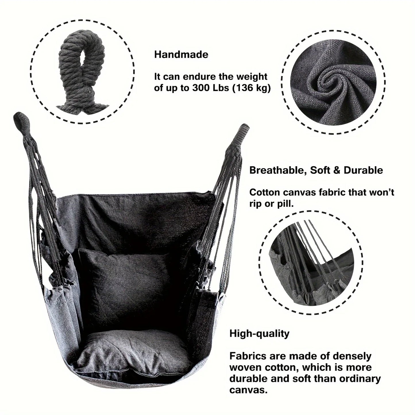 1pc Leisure Fabric Hammock Chair Outdoor